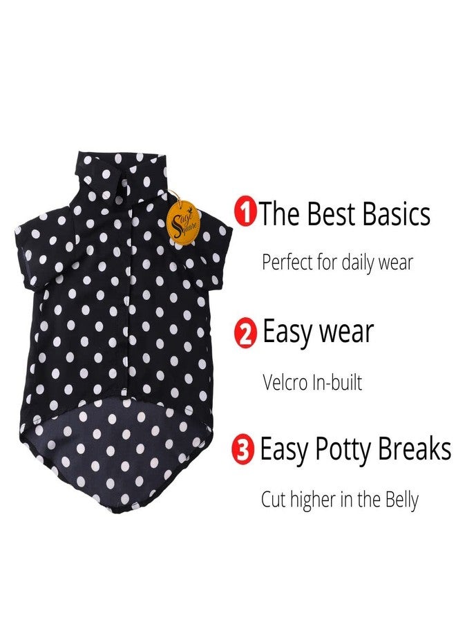Sage Square Crazy Printed Dog Shirt, Trending Dog Shirt, Ultra Soft & Light Weight, Comfortable & Breathable Dog Apparel, Trendy Outfit (XLarge - 24 inch) (Polka Black) - Image 5